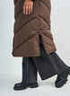 Langer Puffermantel mit Kapuze und Taschen, Braun, Model image number 2