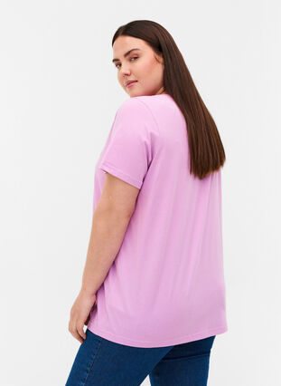 Kurzarm T-Shirt mit Print, Violet Tulle, Model image number 1