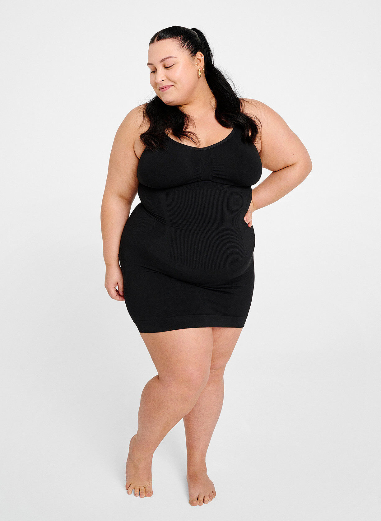 ZizziShapewear Kleid mit breiten Tr&auml;gern, Schwarz, Image image number 1