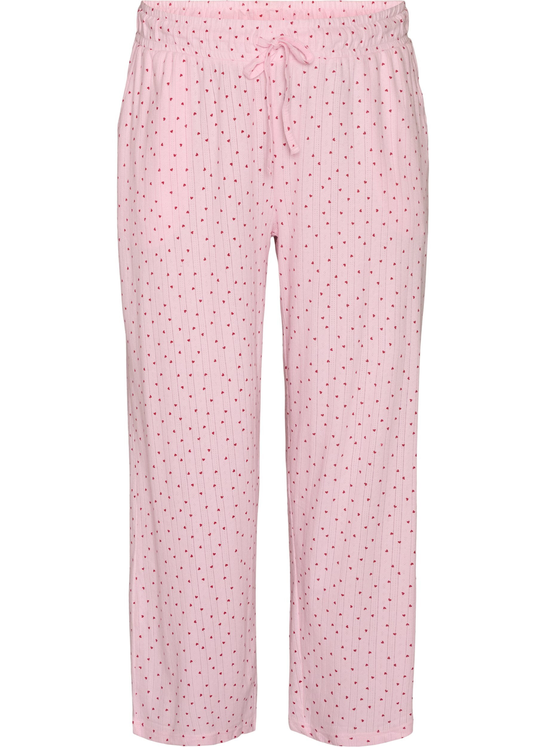 ZizziPyjamahose aus Bio-Baumwolle mit Lochstickerei, Pink, Packshot image number 0