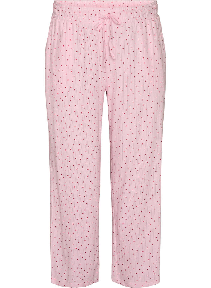 Pyjamahose aus Bio-Baumwolle mit Lochstickerei, Pink, Packshot image number 0