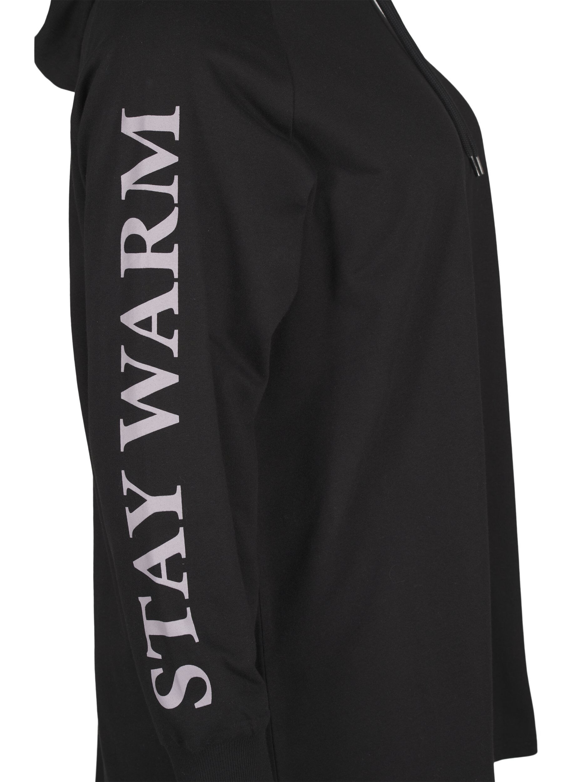 ZizziOversize-Sweatshirt mit Print an den &Auml;rmeln, Black w. Silver, Packshot image number 3