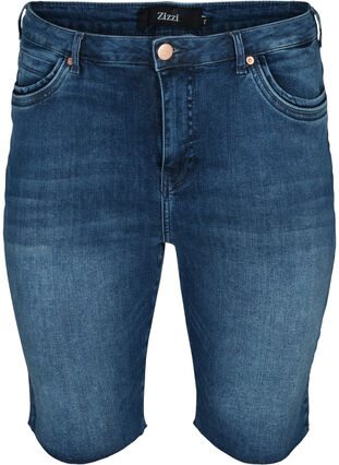 Amy Denim Shorts mit hoher Taille, Blue denim, Packshot image number 0