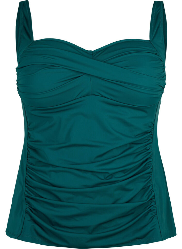 Tankini mit Drapierung, Grün, Packshot image number 0