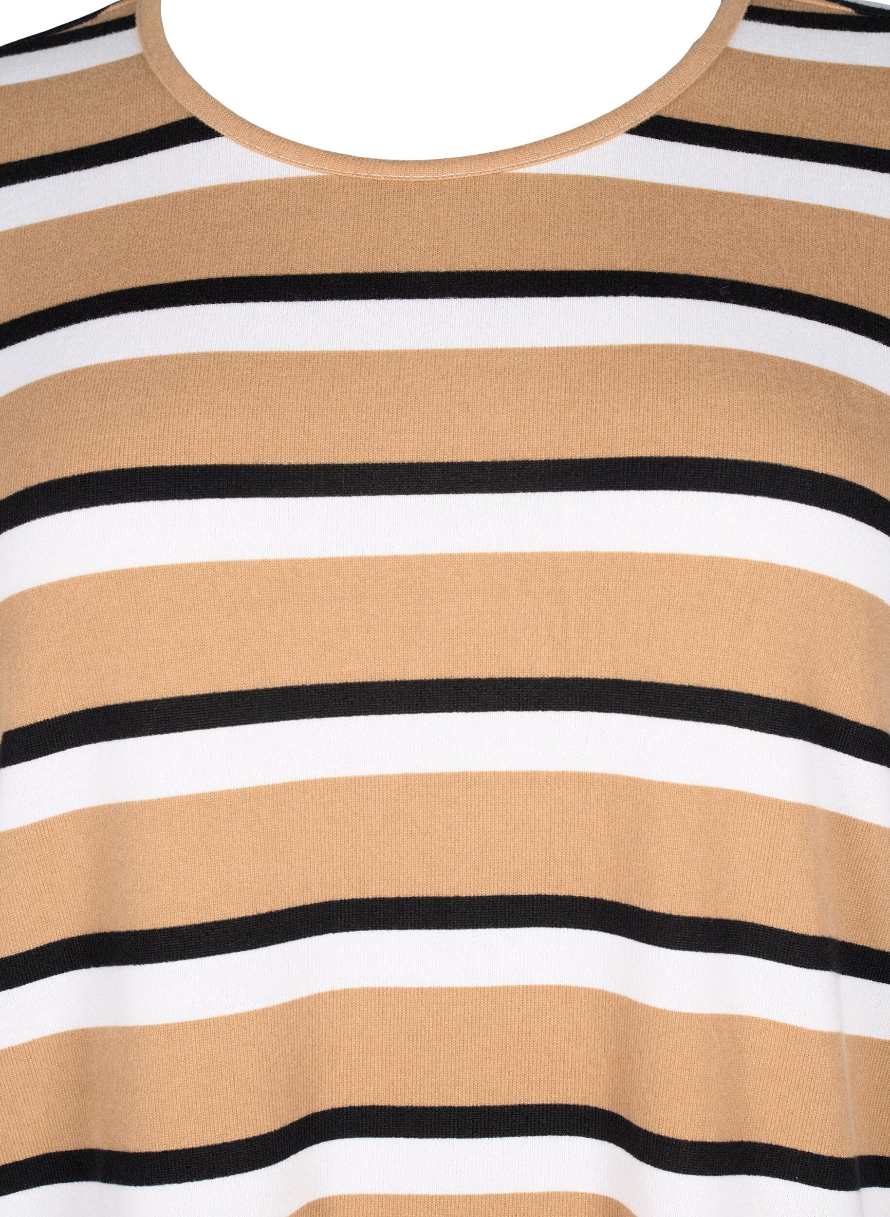 ZizziGestreifte Bluse mit langen &Auml;rmeln, Schwarz, Packshot image number 2