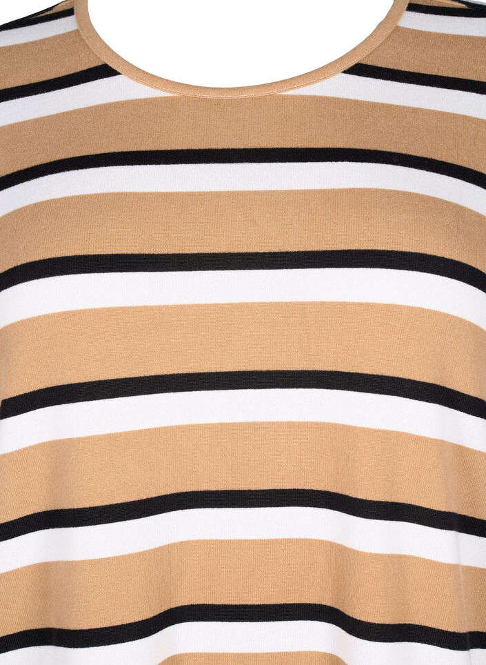 Gestreifte Bluse mit langen &Auml;rmeln, Schwarz, Packshot image number 2
