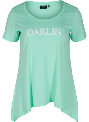 Kurzarm T-Shirt aus Baumwolle mit A-Linie, Cabbage DARLIN, Packshot image number 0