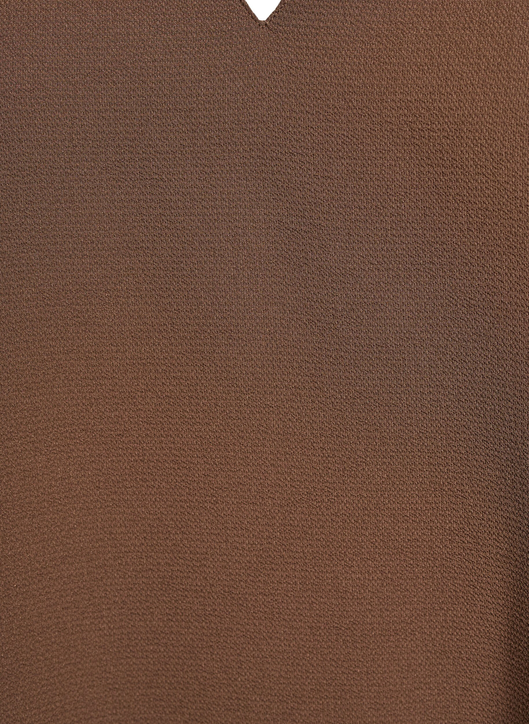 ZizziKurz&auml;rmlige Bluse mit V-Ausschnitt, Braun, Packshot image number 2