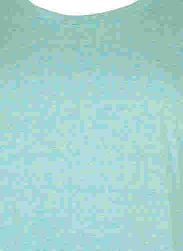 Melange-T-Shirt mit kurzen Ärmeln, Turquoise Mél, Packshot image number 2