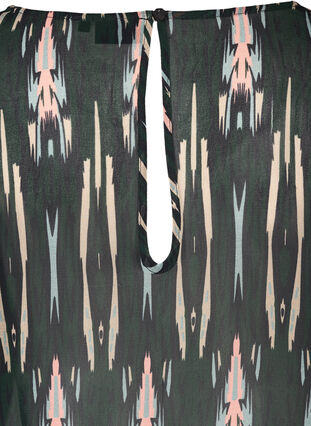 Langarm Bluse aus Viskose mit Print, Green Comb AOP, Packshot image number 3