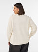 Strickjacke mit Zopfmuster, Vanille, Model image number 2