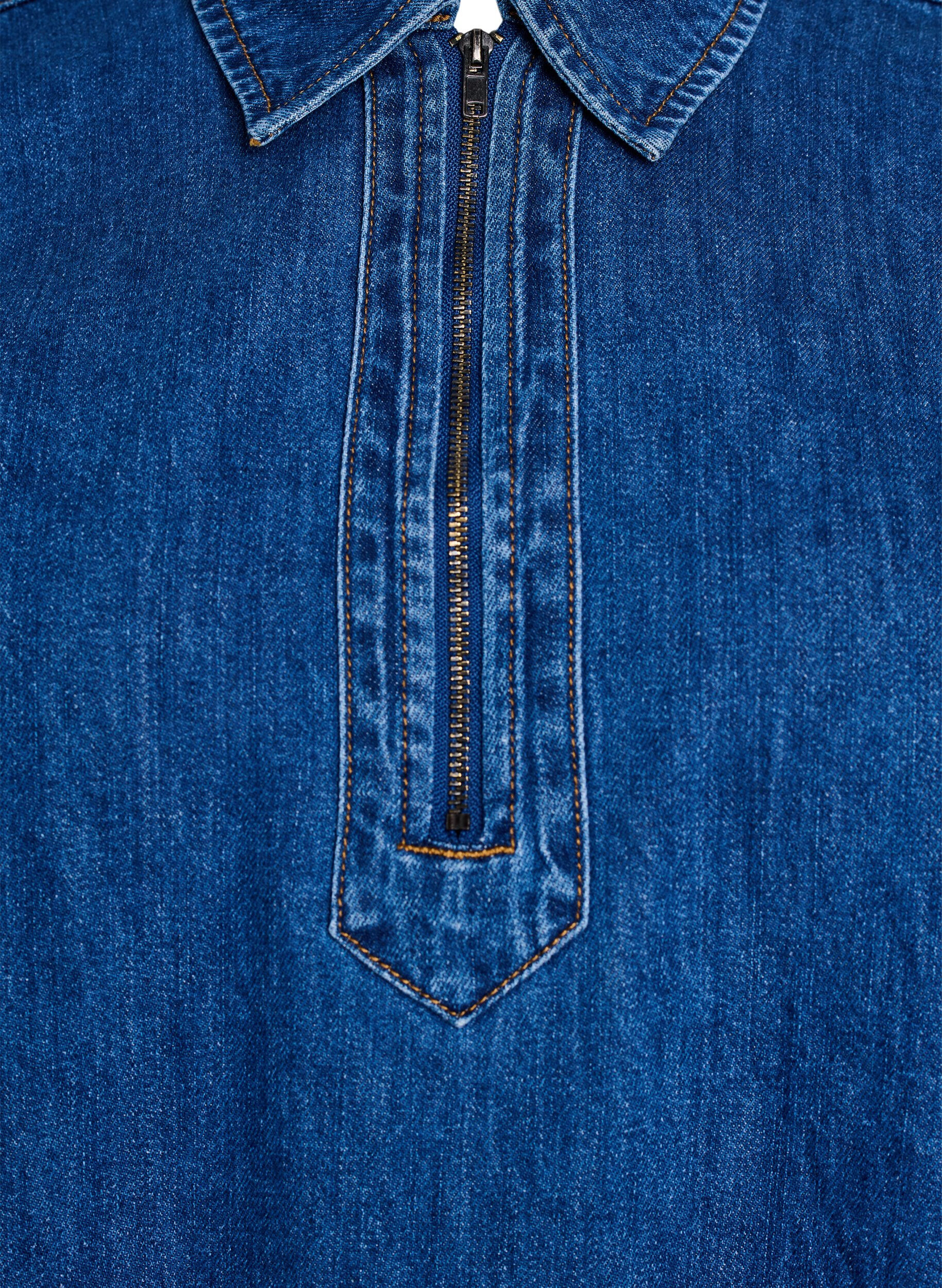 ZizziKurzes Jeanskleid mit Rei&szlig;verschluss und Kragen, Blau, Packshot image number 2