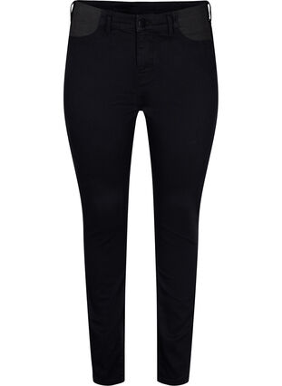 Superschlanke Amy-Jeans mit elastischem Bund, Black, Packshot image number 0