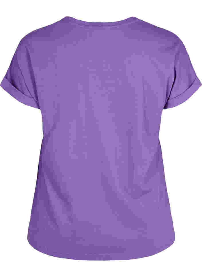 Kurzärmeliges T-Shirt aus Baumwollmischung, Deep Lavender, Packshot image number 1