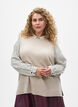 Strickweste mit Rippb&auml;ndern, Beige, Model image number 0