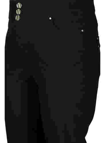 Eng anliegende Capri-Hose mit hoher Taille, Black, Packshot image number 2