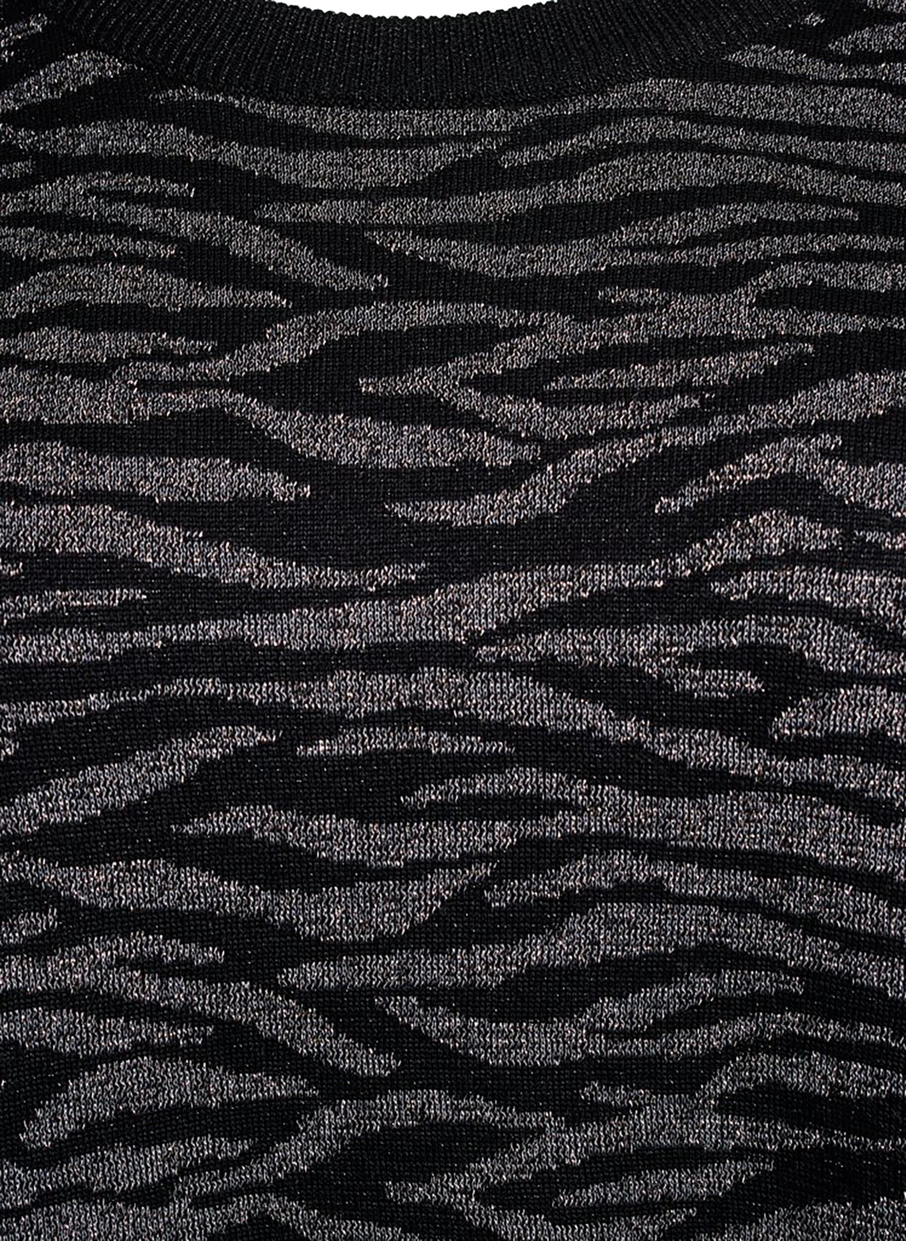 ZizziGemusterte Strickbluse mit Glitzereffekt, Schwarz, Packshot image number 2