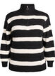 Strickpullover mit hohem Kragen und Rei&szlig;verschluss, Schwarz, Packshot image number 0