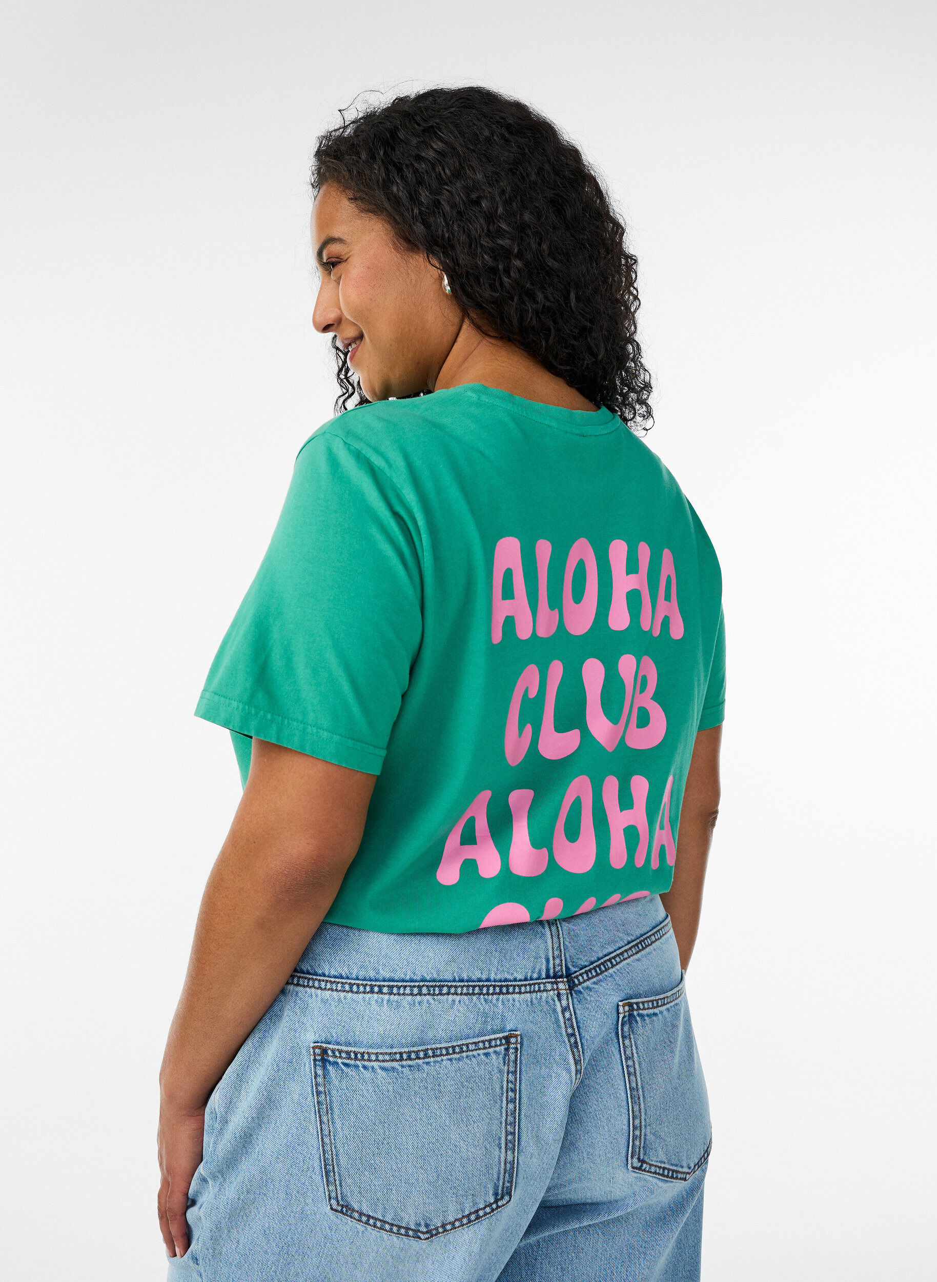 ZizziT-Shirt aus Bio-Baumwolle mit R&uuml;ckenprint, Gr&uuml;n, Model image number 2