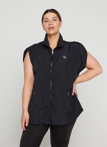 Sportweste mit verstellbarer Taille und Taschen, Black, Model image number 0