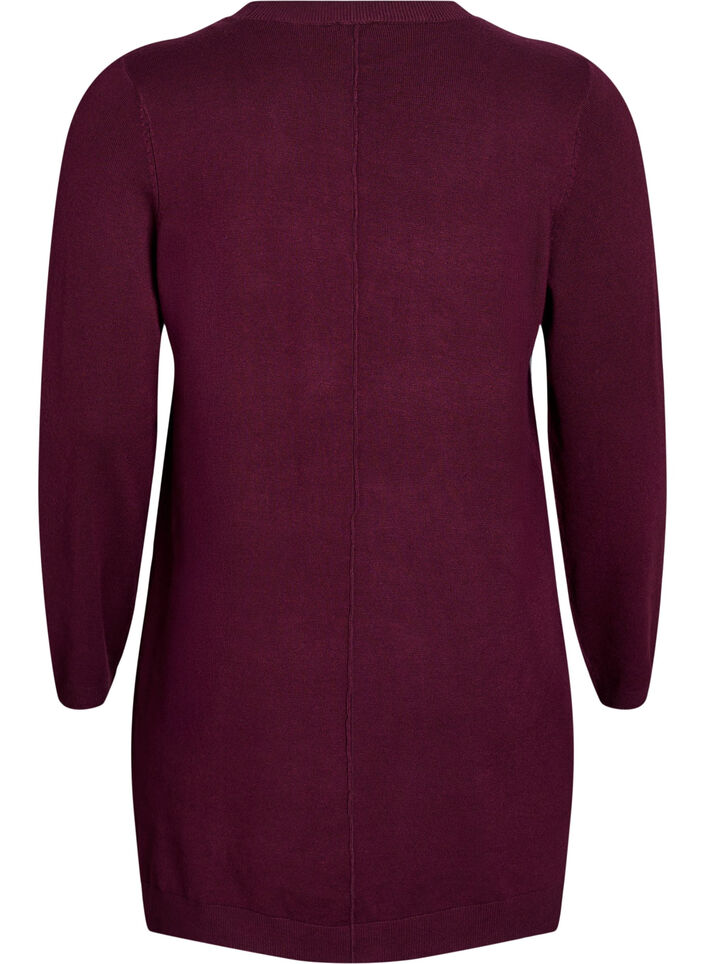 Lange Strickjacke aus Viskose-Mischung, Rot, Packshot image number 1
