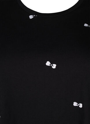 T-Shirt aus Bio-Baumwolle mit Herzen, Black W. Bow Emb. , Packshot image number 2