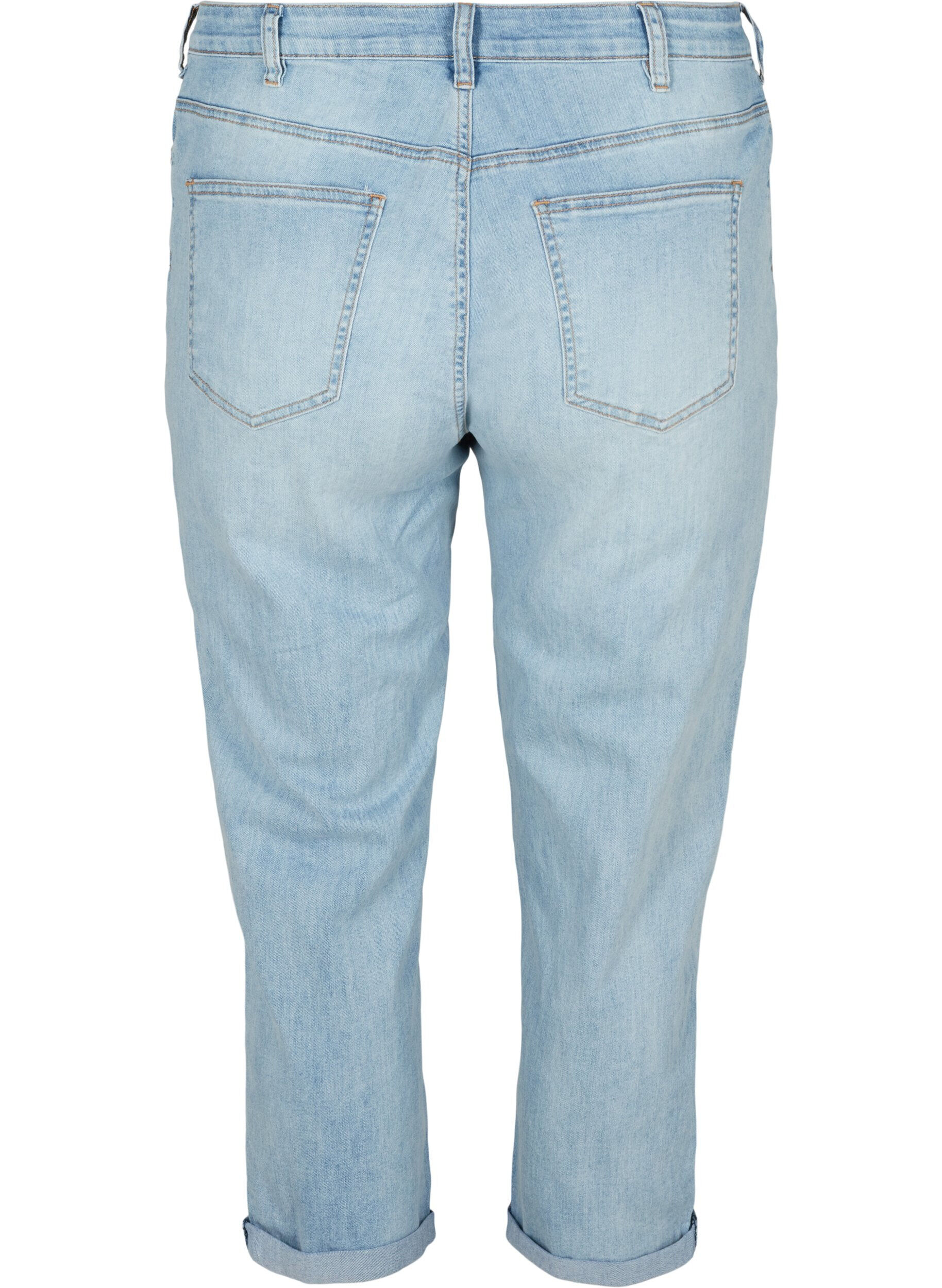 ZizziHochgekrempelte 7/8-Jeans mit hoher Taille, Blau, Packshot image number 1