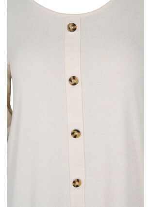 Bluse mit Knöpfen und 3/4-Ärmeln, Pumice Stone Melange, Packshot image number 2