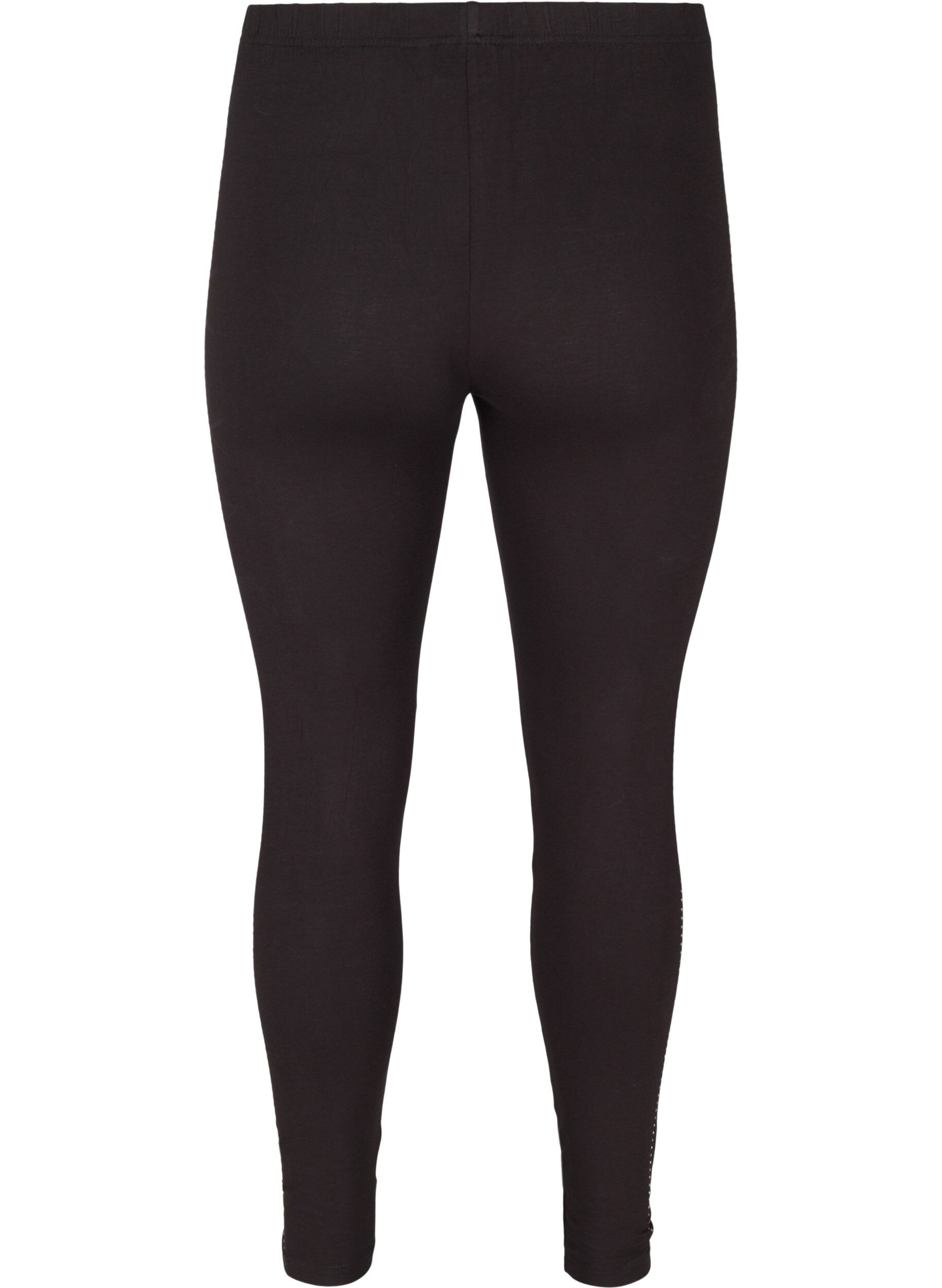 ZizziLeggings aus Viskose mit Ziersteinen an der Seite, Black, Packshot image number 1