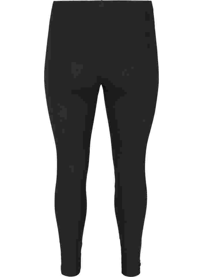 Leggings aus Viskose mit Ziersteinen an der Seite, Black, Packshot image number 1