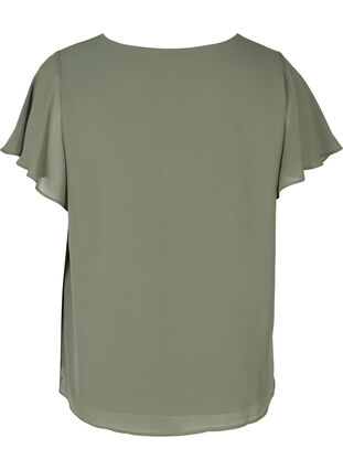 Bluse mit kurzen Ärmeln, Agave Green, Packshot image number 1
