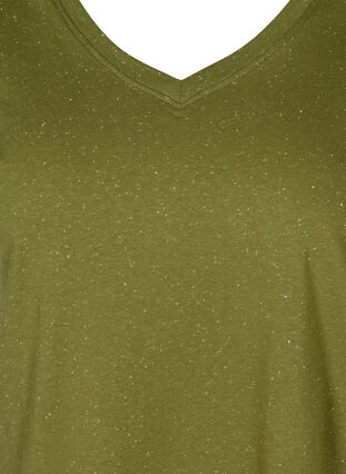 T-Shirt mit V-Ausschnitt, Green, Packshot image number 2
