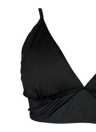 Bikinioberteil mit herausnehmbaren Polstern und Bindeband am Rücken, Black, Packshot image number 2