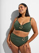 Hoch taillierter Tai-Bikini-Slip mit Golddetail, Gr&uuml;n, Model image number 0