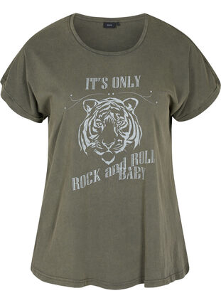 T-Shirt aus Bio-Baumwolle mit Aufdruck, Ivy acid Lion as s, Packshot image number 0