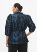 Jacquard-Wickelbluse mit 3/4-Ärmeln, Black Blue, Model image number 1