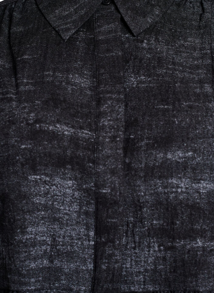 Lockere Bluse mit Kragen und Knöpfen, Schwarz, Packshot image number 2