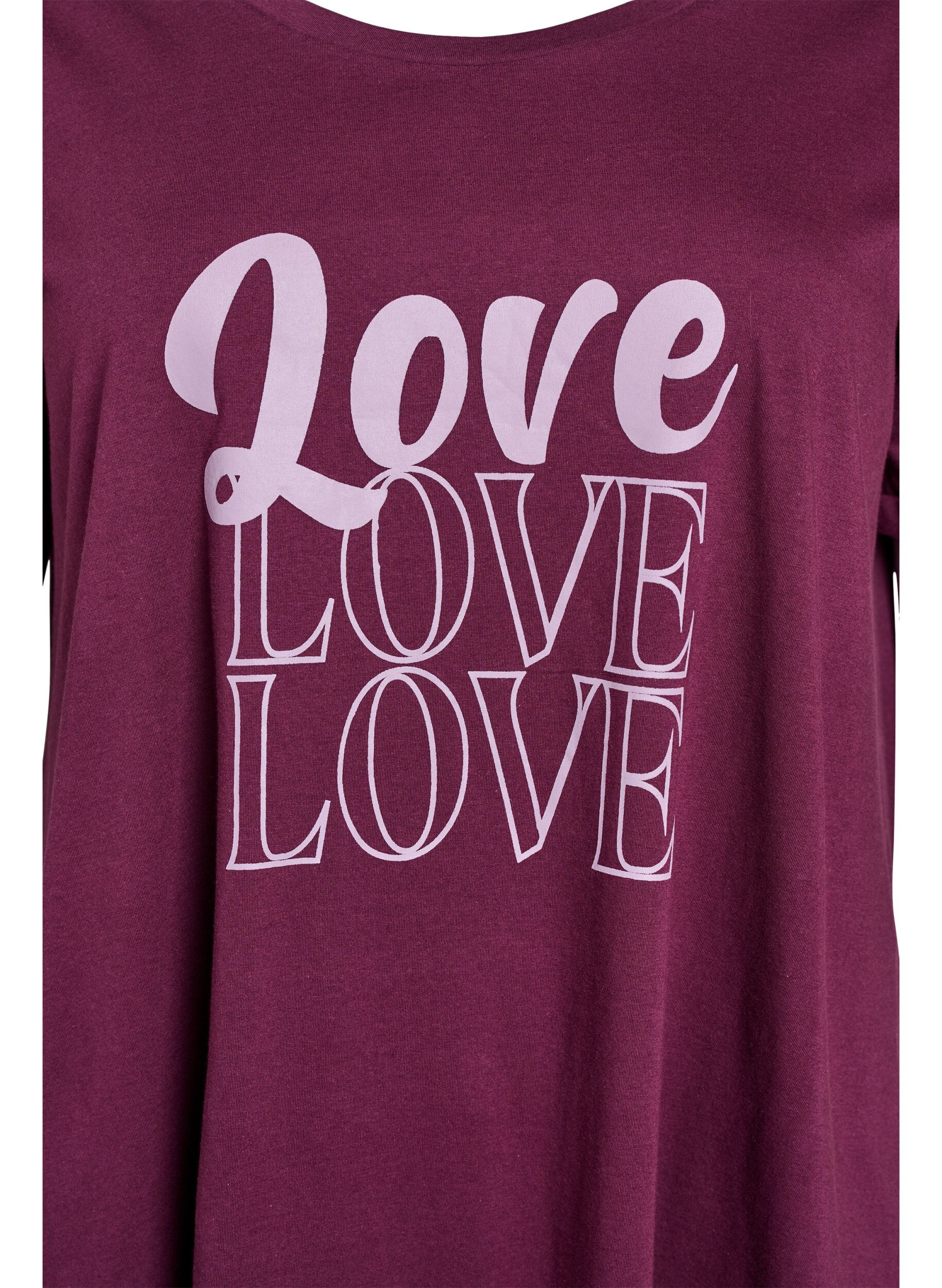 ZizziKurz&auml;rmeliges Nachthemd aus Bio-Baumwolle, Dunkles Bordeaux, Packshot image number 2