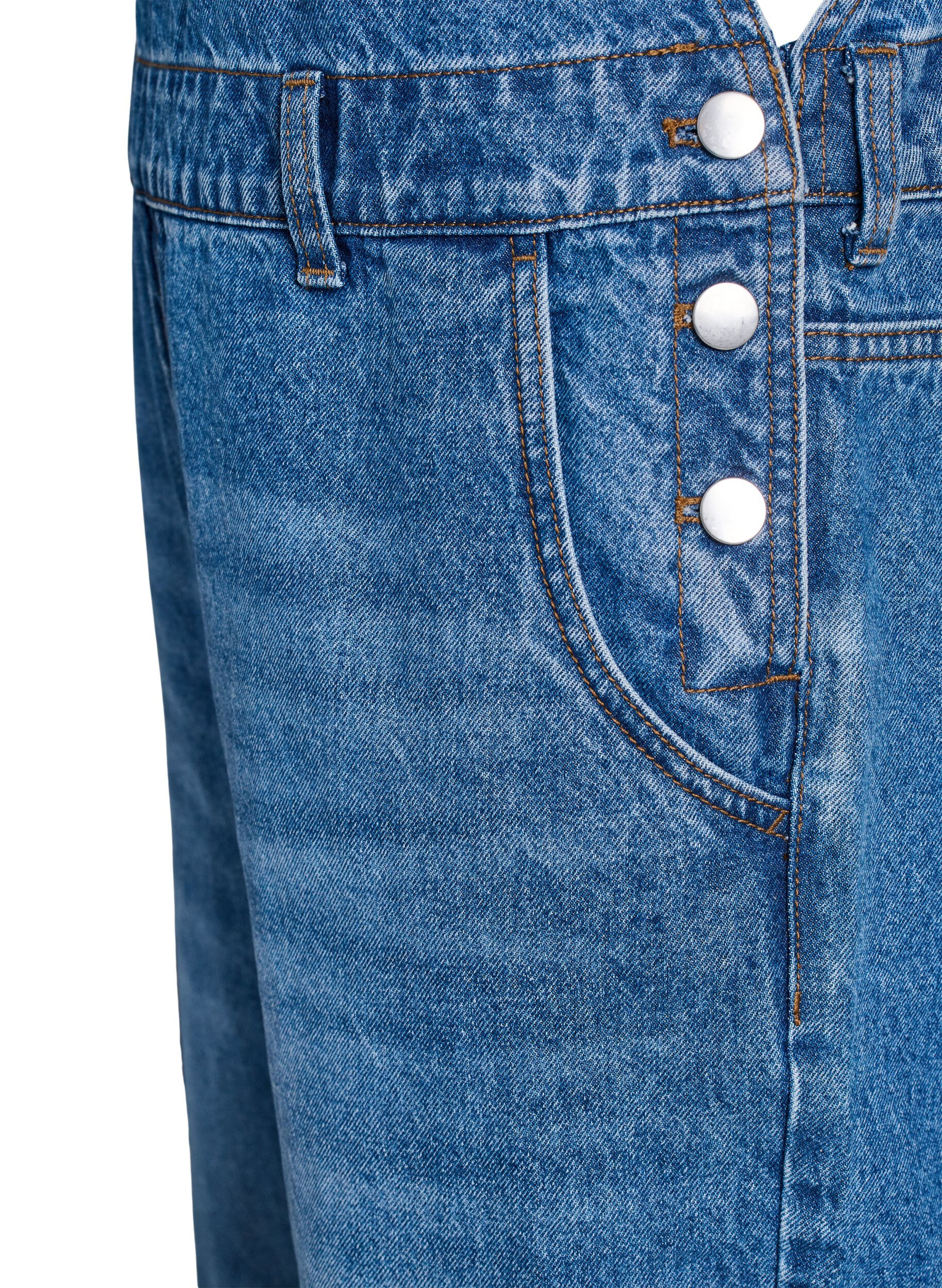 ZizziJeans-Latzhose mit weitem Bein, Blau, Packshot image number 4