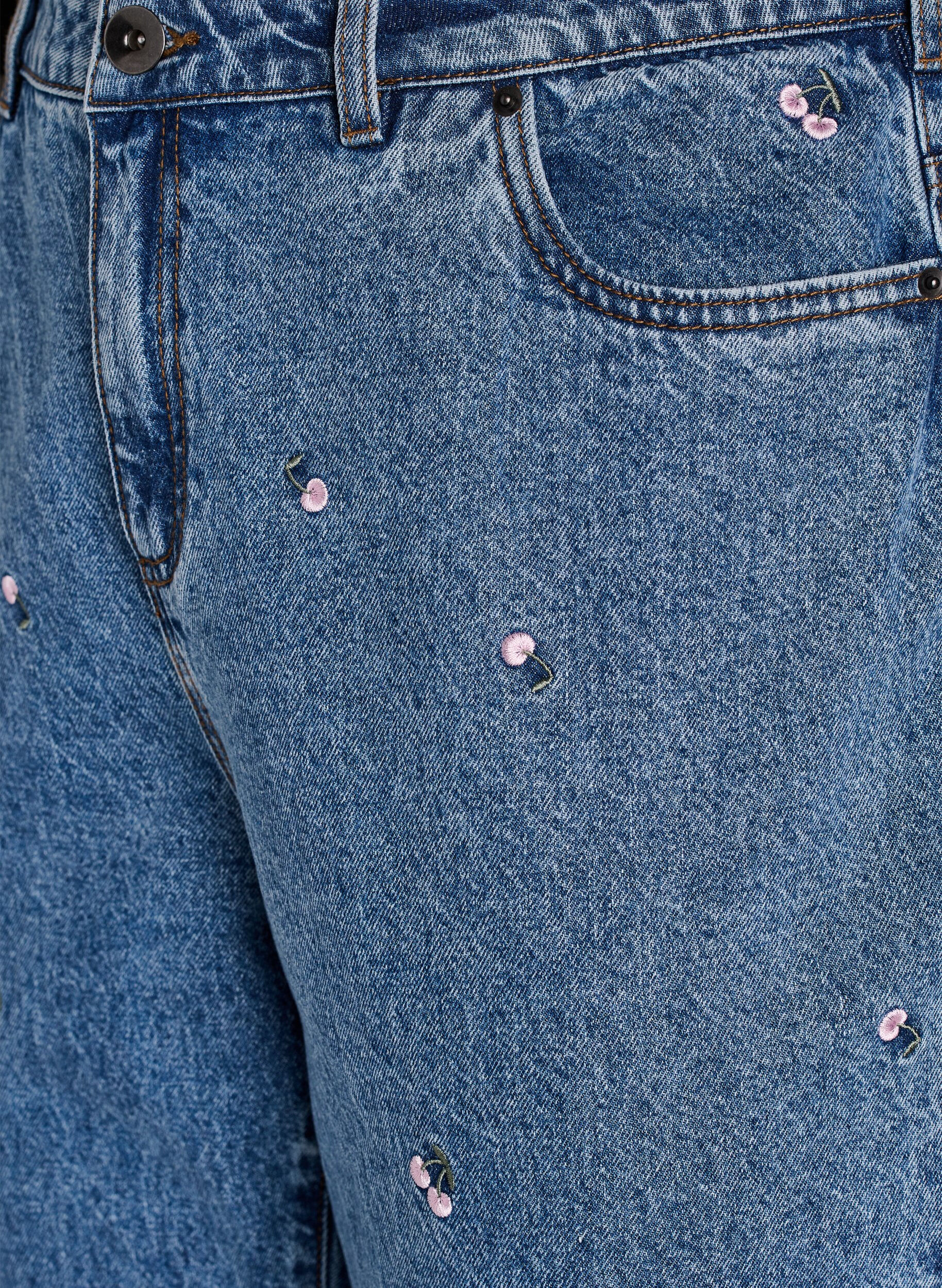 ZizziMille Mom Fit Jeans mit Stickerei, Blau, Packshot image number 2