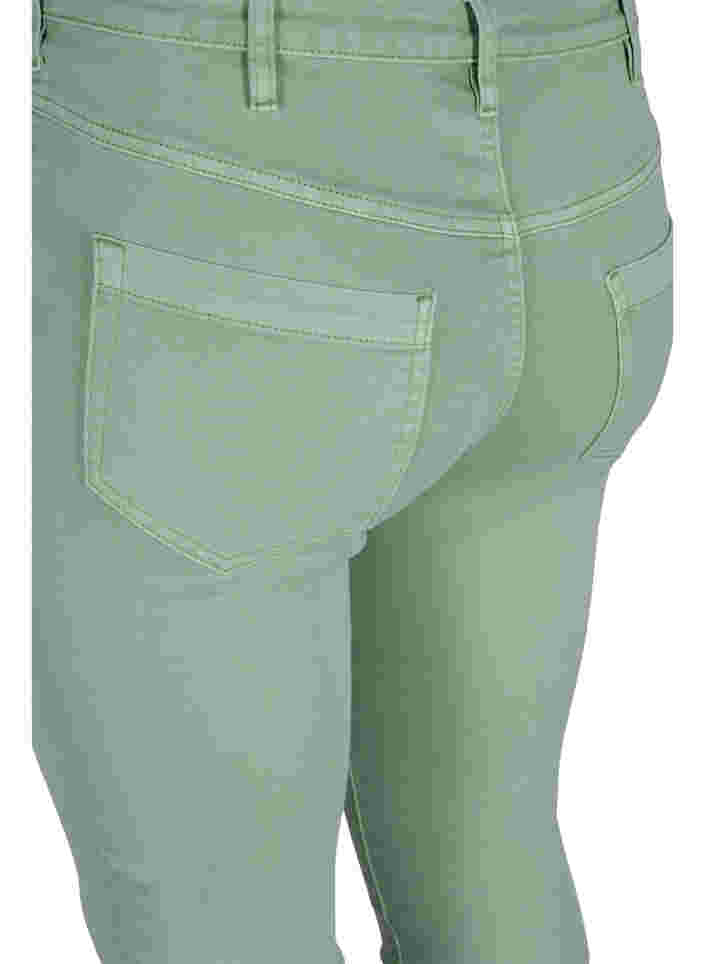 Super Slim Amy Jeans mit hoher Taille, Frosty Green, Packshot image number 3