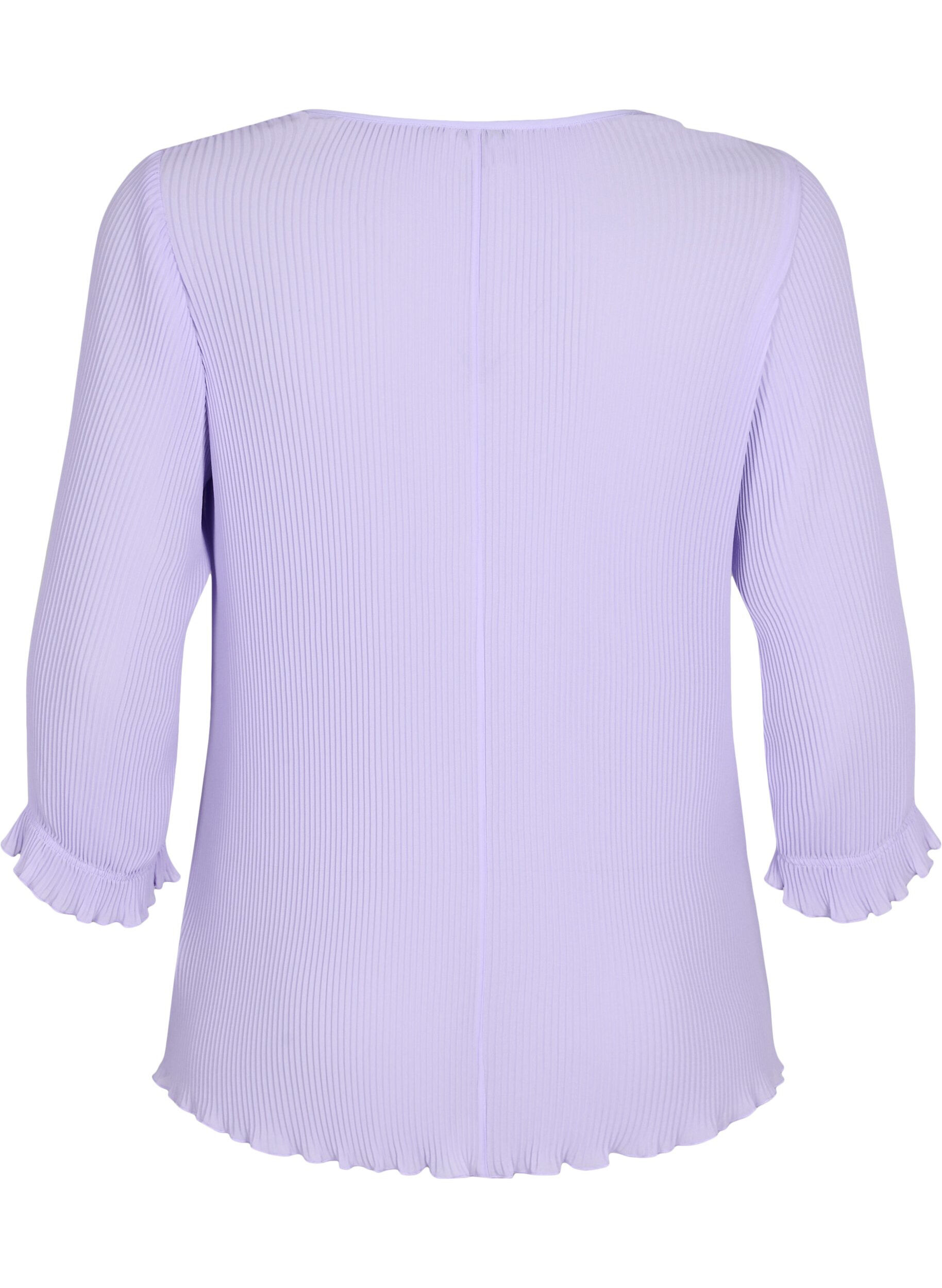 ZizziPlissierte Bluse mit 3/4-&Auml;rmeln, Lavender, Packshot image number 1