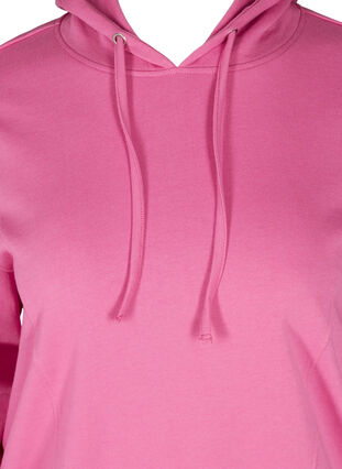 Sweatshirt mit Kapuze und Rippbündchen, Phlox Pink, Packshot image number 2