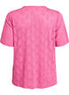 Jersey-Shirt mit Lochmuster, Pink, Packshot image number 1