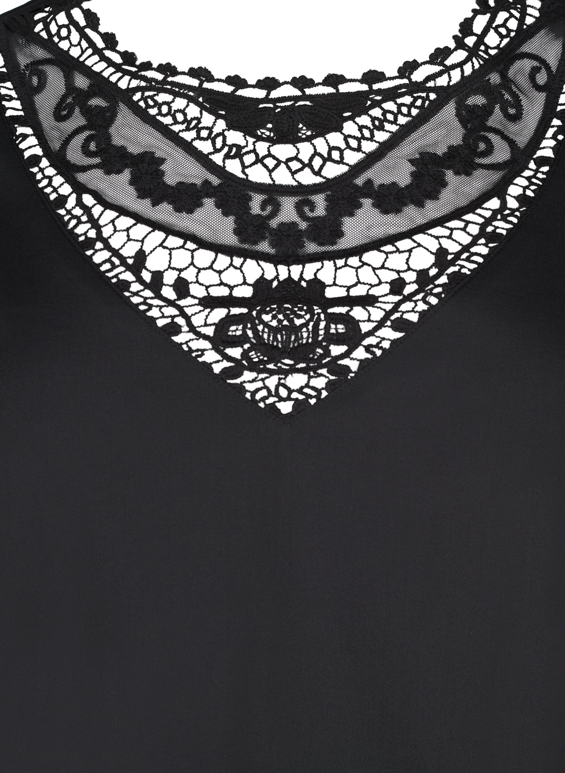 ZizziKurzes Kleid mit Spitzendetails, Black, Packshot image number 2