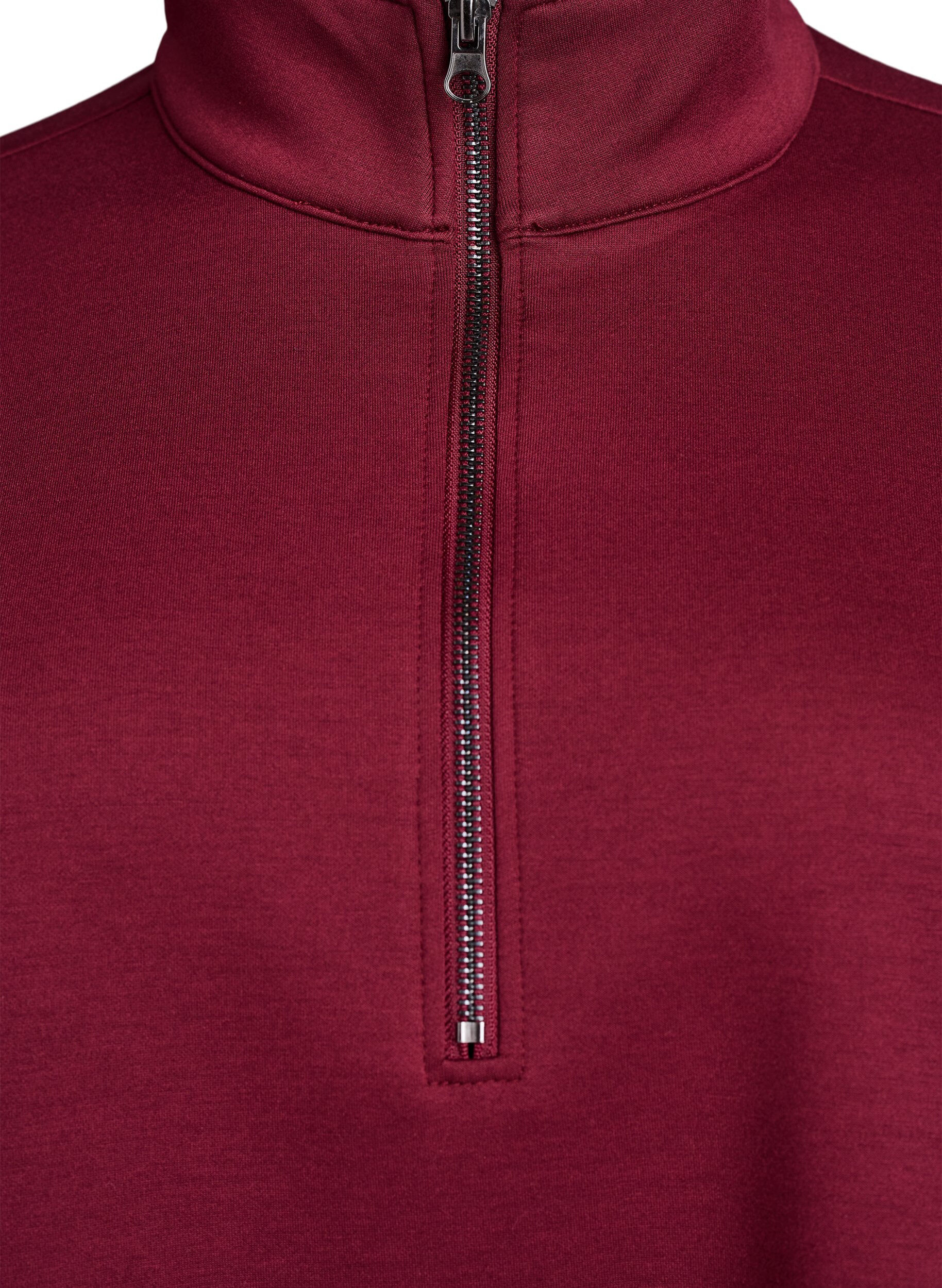 ZizziKurz&auml;rmeliges Sweatshirt mit hohem Kragen, Dunkles Bordeaux, Packshot image number 2