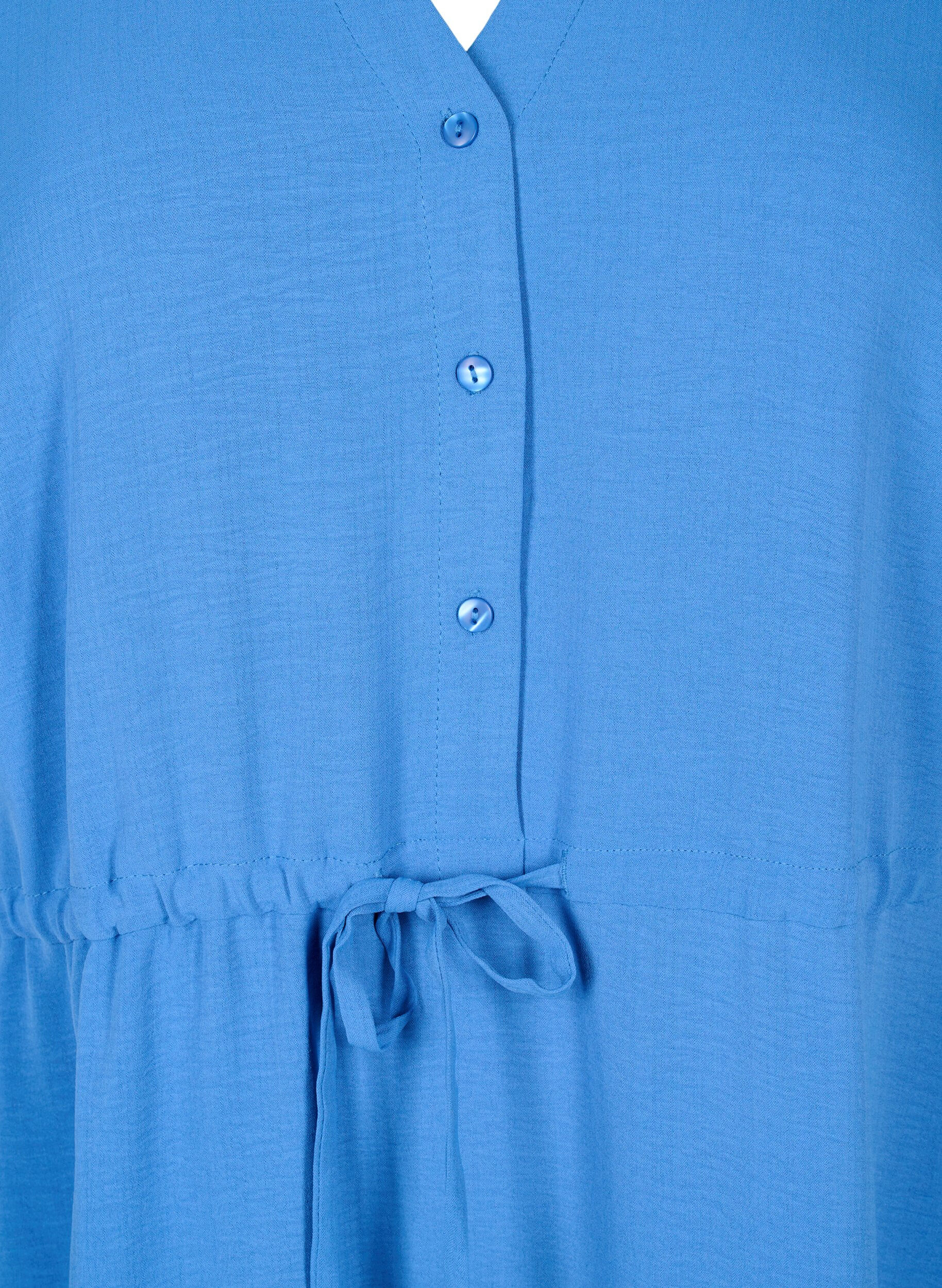 ZizziKurz&auml;rmliges Kleid mit Bindeband an der Taille, Riverside, Packshot image number 2