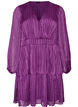 Knielanges Kleid mit transparenten Streifen und Wickeleffekt, Lila, Packshot image number 0