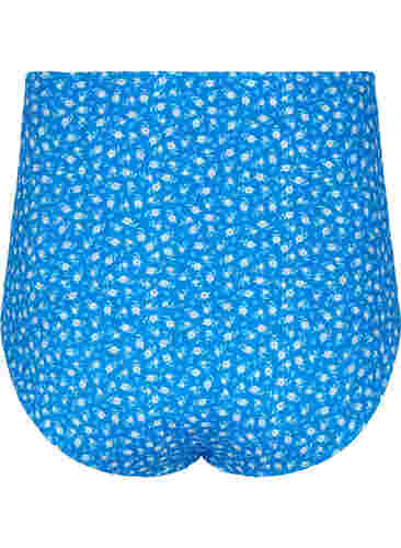 Extra hoch taillierte Bikini-Hose mit Blumenprint, Blue Flower Print, Packshot image number 1
