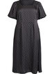 Gepunktetes Midikleid mit eckigem Ausschnitt, Schwarz, Packshot image number 0